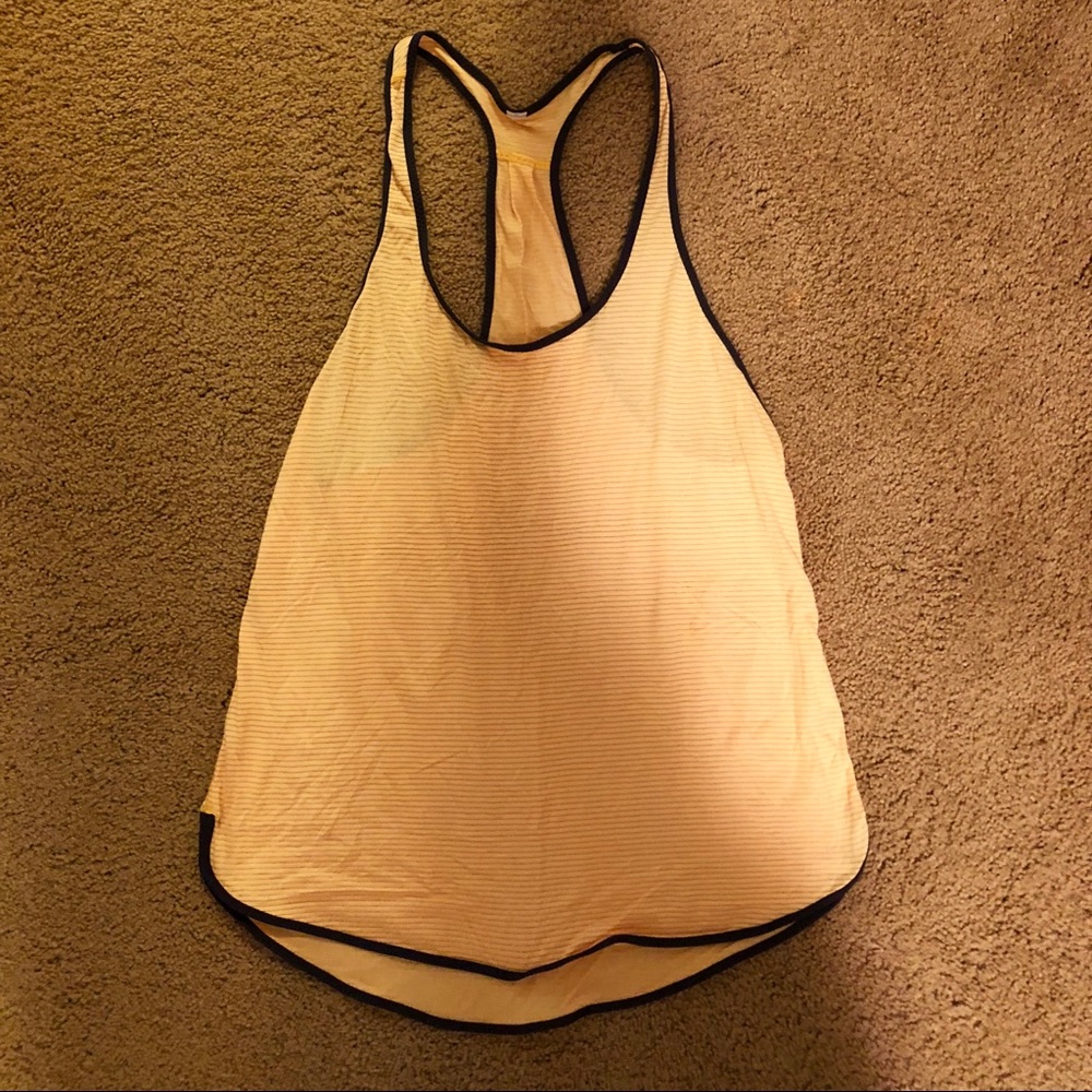 Lululemon Yellow/Grey striped tank